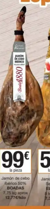 SPAR Fragadis Jamón de cebo ibérico 50% BOADAS oferta