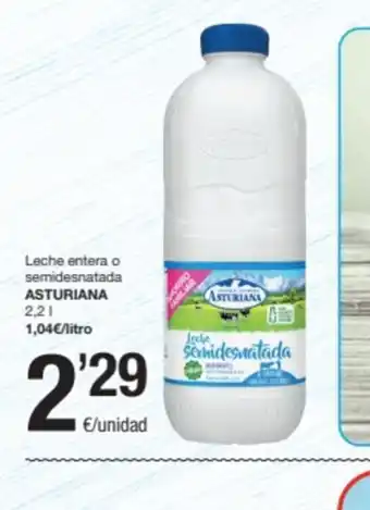 Leche entera o semidesnatada ASTURIANA
