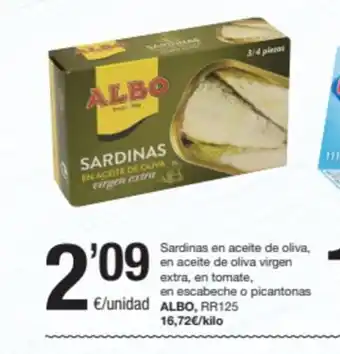 SPAR Fragadis Sardinas en aceite de oliva, en aceite de oliva virgen extra, en tomate, oferta