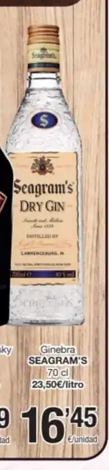 SPAR Fragadis Ginebra SEAGRAM'S 70 cl oferta