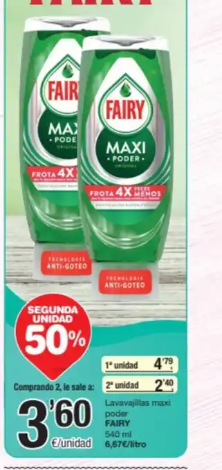 SPAR Fragadis Lavavajillas maxi poder FAIRY 540 ml oferta