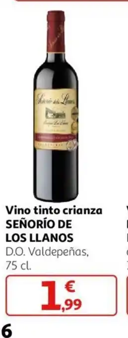 Alcampo Vino tinto crianza SEÑORÍO DE LOS LLANOS oferta