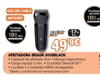 Expert AFEITADORA BRAUN 300SBLACK oferta
