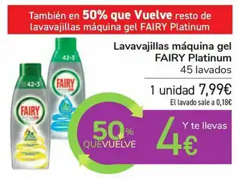 Carrefour Lavavajillas máquina gel fairy platinum oferta