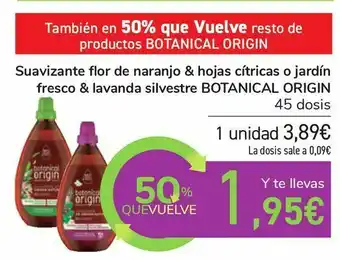 Carrefour Suavizante flor de naranjo & hojas cítricas o jardín fresco & lavanda silvestre botanical origin oferta