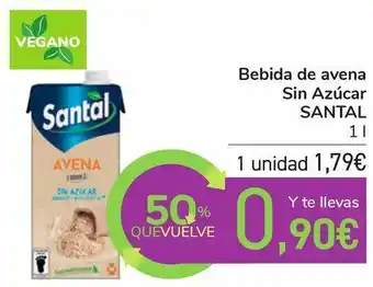 Carrefour Bebida de avena sin azúcar santal oferta