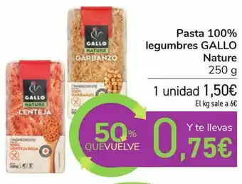 Carrefour Pasta 100% legumbres gallo nature oferta