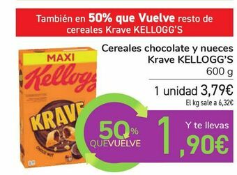 Carrefour Cereales chocolate y nueces krave kellogg's oferta