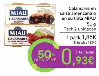 Carrefour Calamares en salsa americana o en su tinta miau oferta
