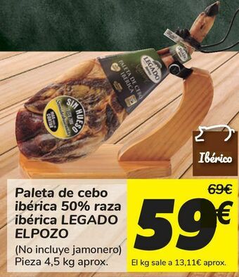 Carrefour Paleta de cebo ibérica 50% raza ibérica legado el pozo oferta