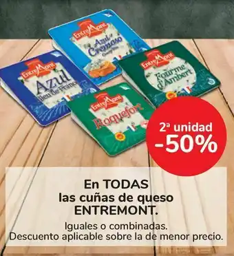 Carrefour En todas las cuñas de quesos entremont oferta