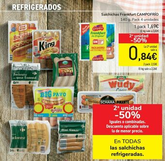 Carrefour En todas las salchichas refrigeradas oferta