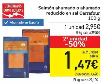 Carrefour Salmón ahumado o ahumado reducido en sal carrefour oferta