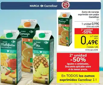 Carrefour En todos los zumos exprimidos carrefour oferta