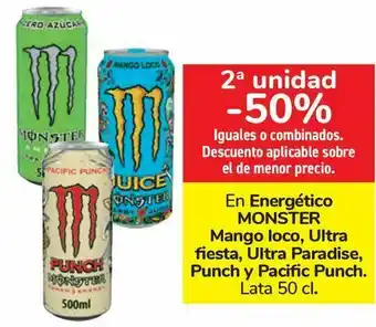 Carrefour En energético monster mango loco, ultra fiesta, ultra paradise, punch y pacific punch oferta