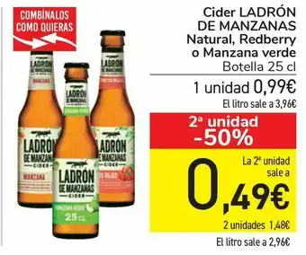 Carrefour Cider ladrón de manzanas natural, redberry o manzana verde oferta