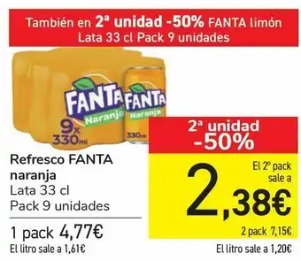 Carrefour Refresco fanta naranja oferta