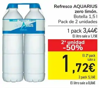 Carrefour Refresco aqaurius zero limón oferta