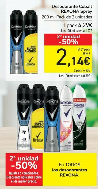Carrefour En todos los desodorantes rexona oferta