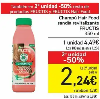 Carrefour Champú hair food sandía revitalizantes fructis oferta