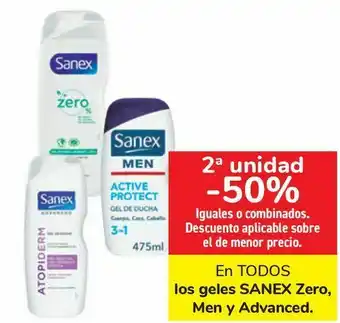 Carrefour En todos los geles sanex zero men y advanced oferta