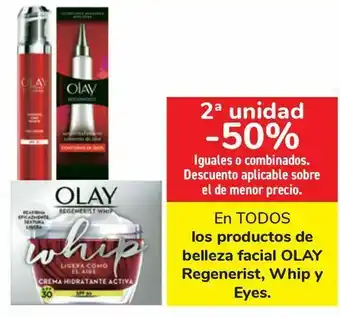 Carrefour En todos los productos de belleza facial olay regenerist, whip y eyes oferta