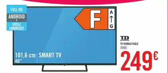 Carrefour Tv led 101,6 cm (40") td systems k40dlx14gle, full hd, smart tv oferta
