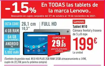 Carrefour Tablet lenovo m10 oferta