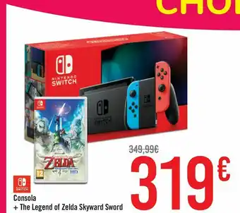 Carrefour Nintendo switch neón + the legend of zelda skyword sword hd oferta