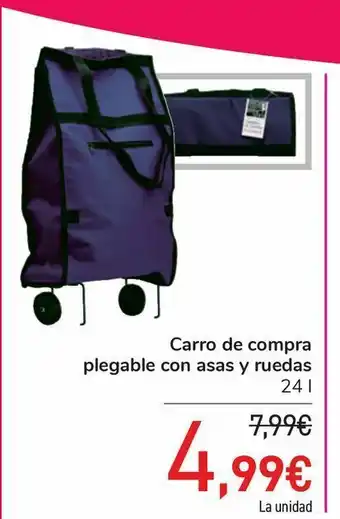 Carrefour Carro de compra plegable con asas y ruedas oferta