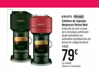 Carrefour Cafetera de cápsulas nespresso vertuo next oferta