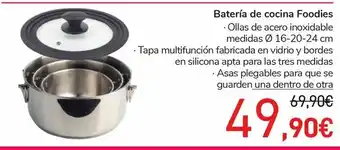 Carrefour Batería de cocina foodies oferta