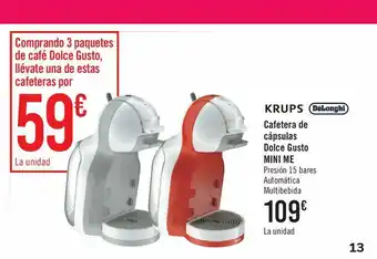 Carrefour Cafetera de cápsulas dolce gusto mini me oferta