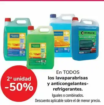 Carrefour En todos los lavaparabrisas y anticongelantesrefrigerantes oferta