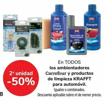 Carrefour En todos los ambientadores carrefour y productos de limpieza krafft para automóvil oferta