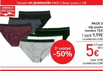 Carrefour Pack 3 slip punto hombre tex oferta