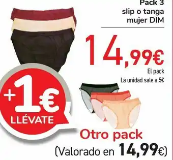 Carrefour Pack 3 slip o tanga mujer dim oferta