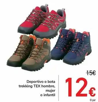 Carrefour Deportivo o bota trekking tex hombre, mujer o infantil oferta