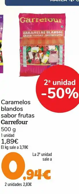 Carrefour Caramelos blandos sabor frutas carrefour 500 g oferta