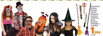 Carrefour Peluca, sombrero con luz, máscara skull o devil con capucha oferta