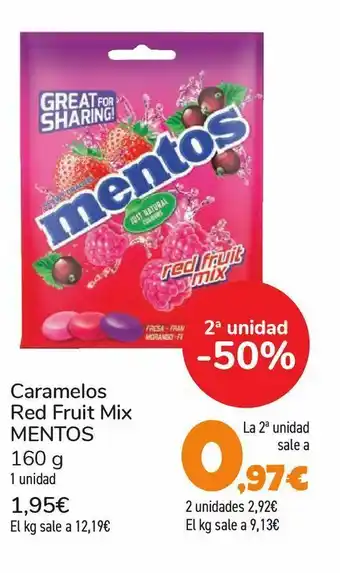 Carrefour Caramelos red fruit mix mentos 160 g oferta