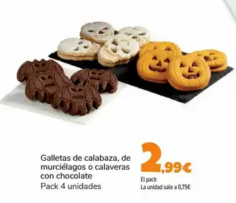 Carrefour Galletas de calabaza, de murciélagos o calaveras con chocolate oferta