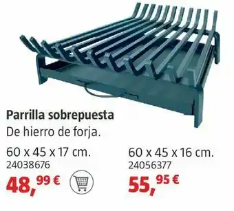 Bauhaus Parrilla sobrepuesta oferta