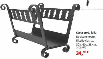 Bauhaus Cesta porta leña oferta
