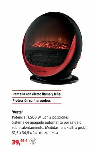 Bauhaus Chimenea eléctrica jocel oferta