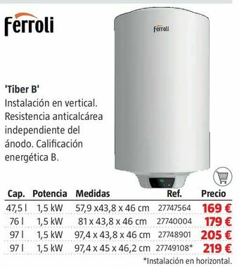 Bauhaus Termo eléctrico ferroli oferta