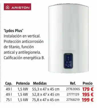 Bauhaus Termo eléctrico ariston oferta