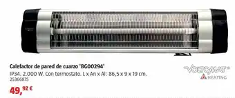 Bauhaus Calefactor de pared de cuarzo oferta