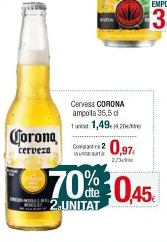 Condis Cervesa CORONA ampolla 35,5 cl oferta