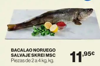 Supercor BACALAO NORUEGO SALVAJE SKREI MSC Piezas de 2 a 4 kg, kg. oferta